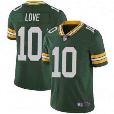 Youth Green Bay Packers 10 Jordan Love Green Vapor Limited Throwback Stitched Football Jersey