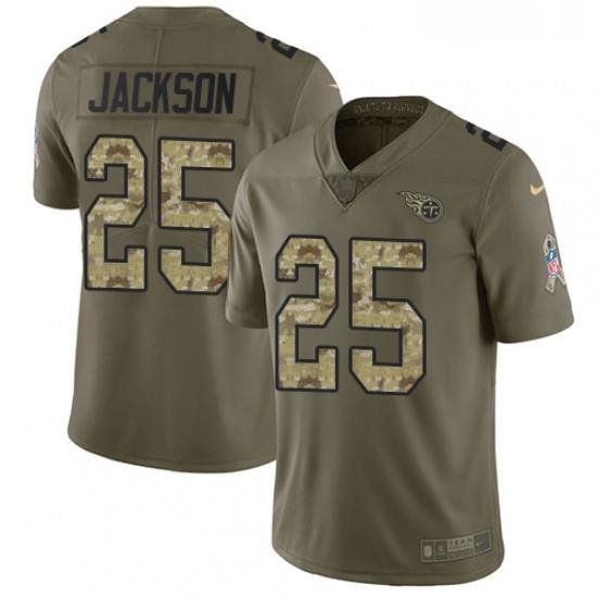 Mens Nike Tennessee Titans 25 Adoree Jackson Limited OliveCamo 2017 Salute to Service NFL Jersey