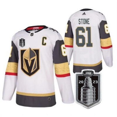 Men Vegas Golden Knights 61 Mark Stone White 2023 Stanley Cup Final Stitched Jersey