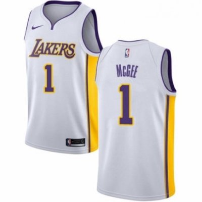 Youth Nike Los Angeles Lakers 1 JaVale McGee Swingman White NBA Jersey Association Edition