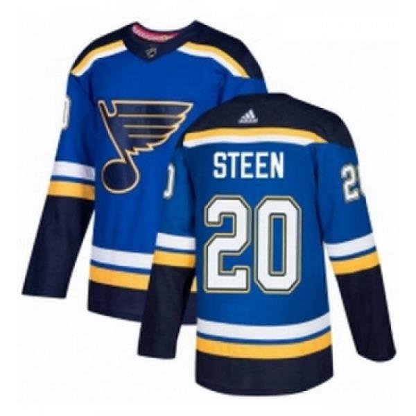 Youth Adidas St Louis Blues 20 Alexander Steen Authentic Royal Blue Home NHL Jersey