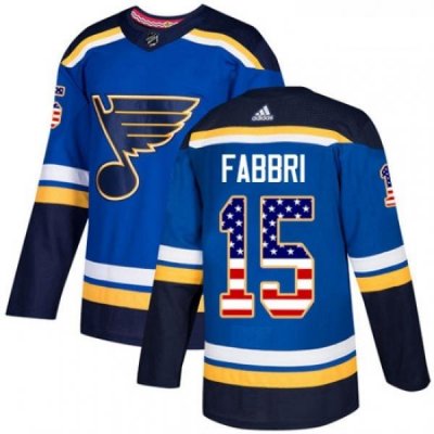 Youth Adidas St Louis Blues 15 Robby Fabbri Authentic Blue USA Flag Fashion NHL Jersey