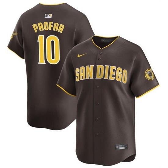 Men San Diego Padres 10 Jurickson Profar BroWn 2024 AWay Limited Stitched Baseball Jersey