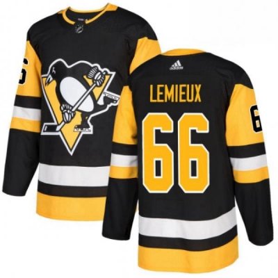 Mens Adidas Pittsburgh Penguins 66 Mario Lemieux Authentic Black Home NHL Jersey