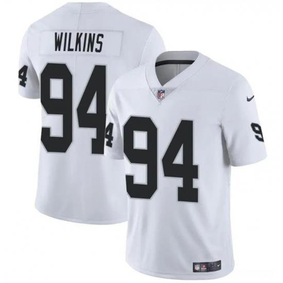 Youth Las Vegas Raiders 94 Christian Wilkins White Stitched Football Jersey