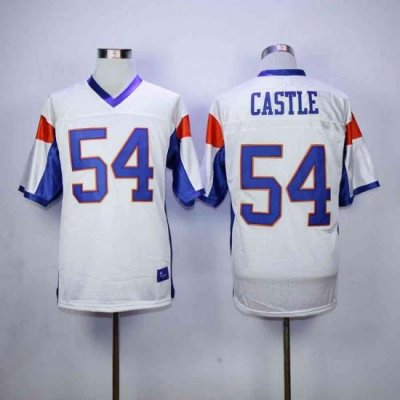 Men 54 CASTLE Blue Mountain State Goats Movie Football Jersey white