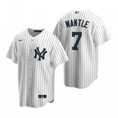 Mens Nike NeW York Yankees 7 Mickey Mantle White Home Stitched Baseball Jerse