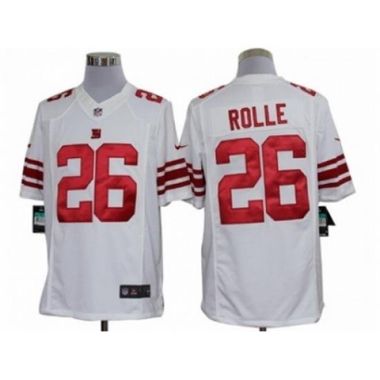 Nike NeW York Giants 26 Antrel Rolle White Limited NFL Jersey