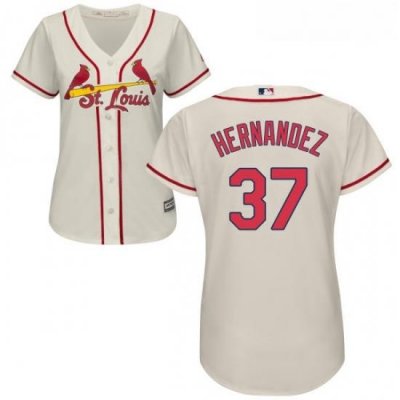 Womens Majestic St Louis Cardinals 37 Keith Hernandez Authentic Cream Alternate Cool Base MLB Jersey