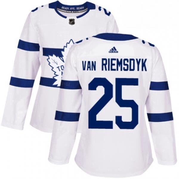 Womens Adidas Toronto Maple Leafs 25 James Van Riemsdyk Authentic White 2018 Stadium Series NHL Jersey