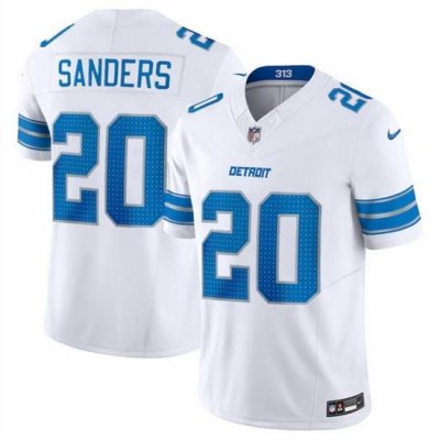 Men Detroit Lions 20 Barry Sanders White 2024 F U S E  Vapor Limited Stitched Jersey