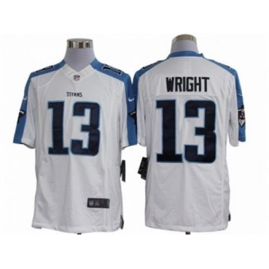 Nike Tennessee Titans 13 Kendall Wright White Limited NFL Jersey