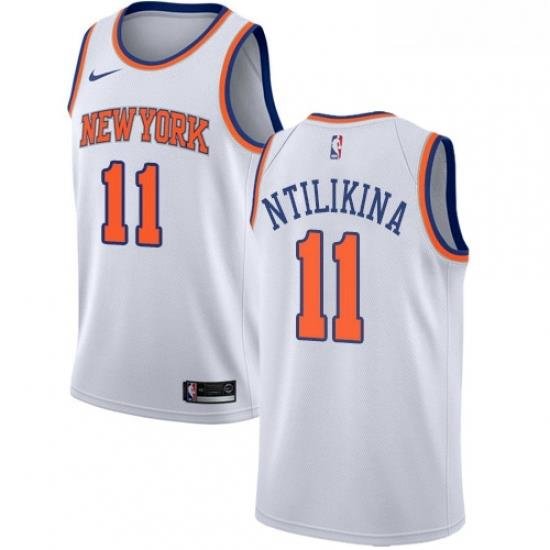 Womens Nike New York Knicks 11 Frank Ntilikina Authentic White NBA Jersey Association Edition