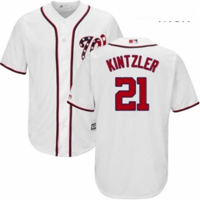 Mens Majestic Washington Nationals 21 Brandon Kintzler Replica White Home Cool Base MLB Jersey