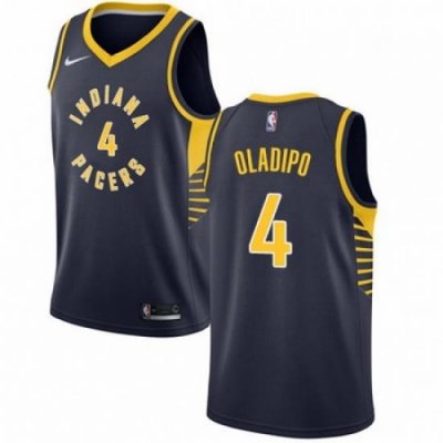 Mens Nike Indiana Pacers 4 Victor Oladipo Authentic Navy Blue Road NBA Jersey Icon Edition