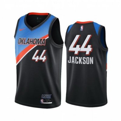 Men Nike Oklahoma City Thunder 44 Justin Jackson Black NBA Swingman 2020 21 City Edition Jersey