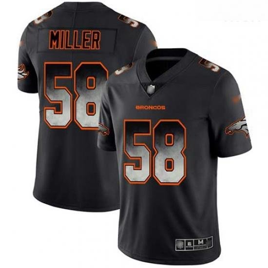 Broncos 58 Von Miller Black Men Stitched Football Vapor Untouchable Limited Smoke Fashion Jersey