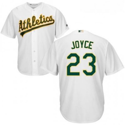 Youth Majestic Oakland Athletics 23 Matt Joyce Authentic White Home Cool Base MLB Jersey