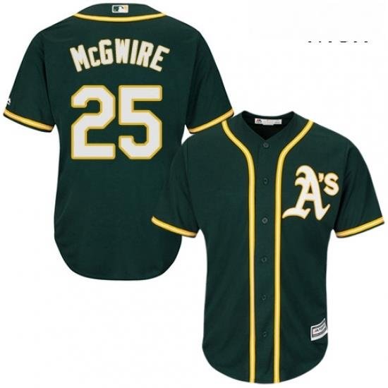 Mens Majestic Oakland Athletics 25 Mark McGwire Replica Green Alternate 1 Cool Base MLB Jersey