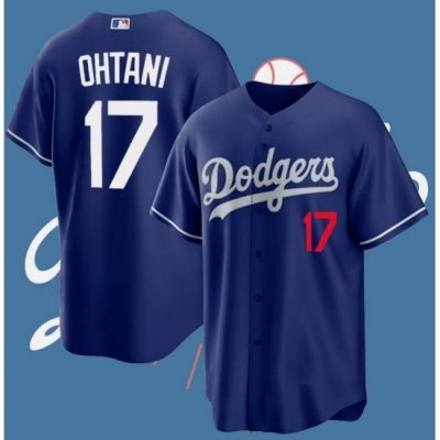 Men Los Angeles Dodgers 17 Shohei Ohtani Blue Flex Base Stitched Baseball Jersey