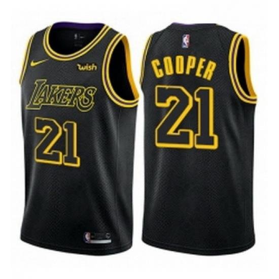 Womens Nike Los Angeles Lakers 21 Michael Cooper Swingman Black NBA Jersey City Edition