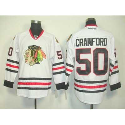 Blackhawks #50 Corey Crawford White Stitched NHL Jersey