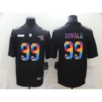 Nike Los Angeles Rams 99 Aaron Donald Black Vapor Untouchable Rainbow Limited Jersey