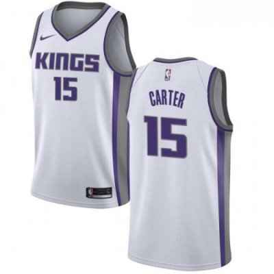 Womens Nike Sacramento Kings 15 Vince Carter Swingman White NBA Jersey Association Edition