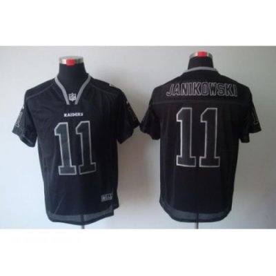 Nike Oakland Raiders 11 Sebastian Janikowski Black Elite Lights Out NFL Jersey