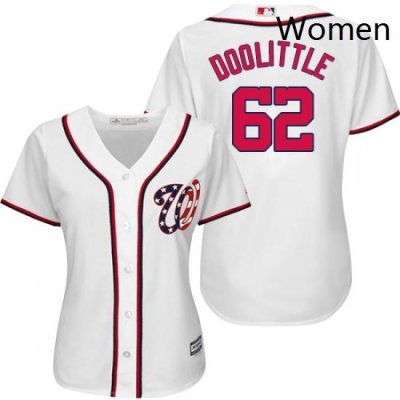 Womens Majestic Washington Nationals 62 Sean Doolittle Authentic White Home Cool Base MLB Jersey