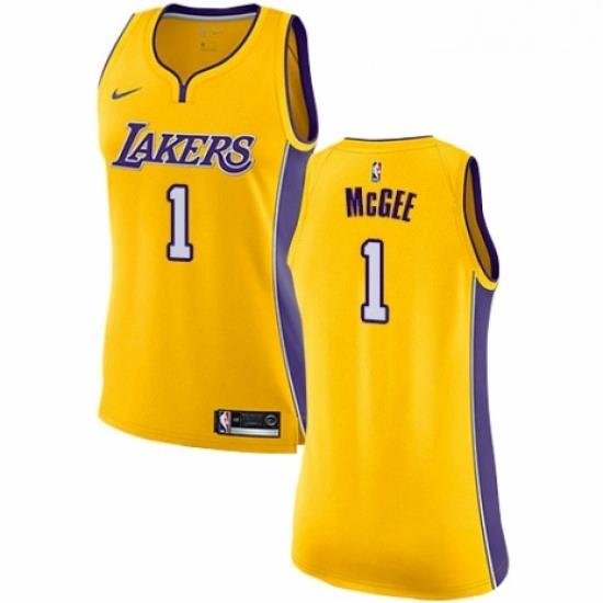 Womens Nike Los Angeles Lakers 1 JaVale McGee Swingman Gold NBA Jersey Icon Edition