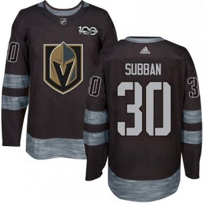 Mens Adidas Vegas Golden Knights 30 Malcolm Subban Authentic Black 1917 2017 100th Anniversary NHL Jersey