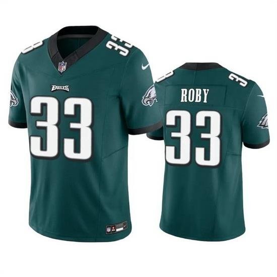 Men Philadelphia Eagles 33 Bradley Roby Green 2023 F U S E  Vapor Untouchable Limited Stitched Football Jersey