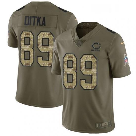 Mens Nike Chicago Bears 89 Mike Ditka Limited OliveCamo Salute to Service NFL Jersey