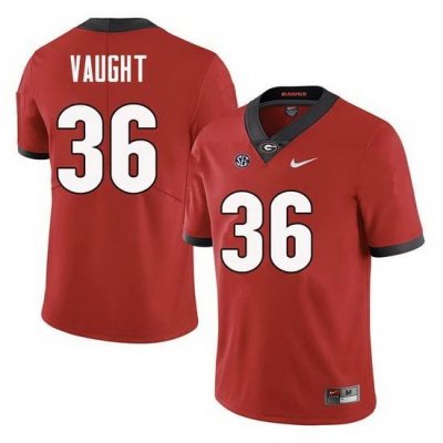 Men Georgia Bulldogs #36 Bender Vaught College Football Jerseys Sale-Red