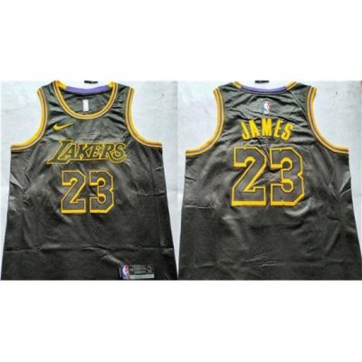 Men Los Angeles Lakers 23 LeBron James Black Stitched Basketball Jersey