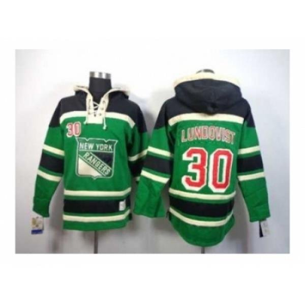 NHL Jerseys new york rangers #30 lundqvist green[pullover hooded sweatshirt]