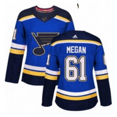 Womens Adidas St Louis Blues 61 Wade Megan Premier Royal Blue Home NHL Jersey