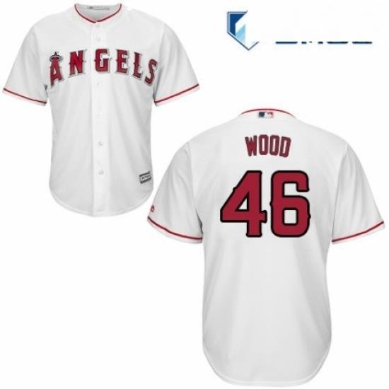 Mens Majestic Los Angeles Angels of Anaheim 46 Blake Wood Replica White Home Cool Base MLB Jersey