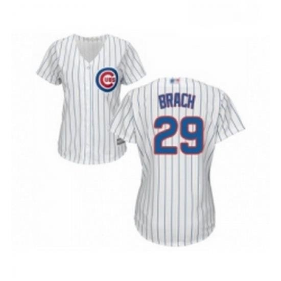 Womens Chicago Cubs 29 Brad Brach Authentic White Home Cool Base Baseball Jersey