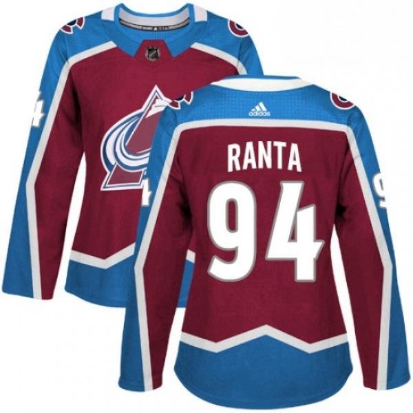 Womens Adidas Colorado Avalanche 94 Sampo Ranta Authentic Burgundy Red Home NHL Jersey