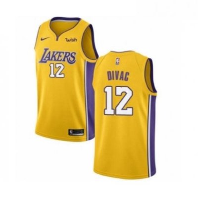 Youth Los Angeles Lakers 12 Vlade Divac Swingman Gold Home Basketball Jersey Icon Edition