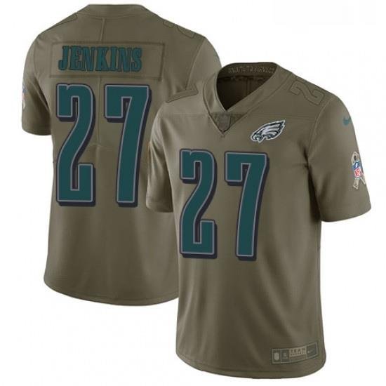 Mens Nike Philadelphia Eagles 27 Malcolm Jenkins Limited Olive 2017 Salute to Service NFL Jersey