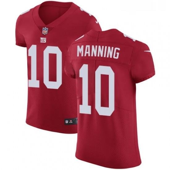 Mens Nike New York Giants 10 Eli Manning Red Alternate Vapor Untouchable Elite Player NFL Jersey