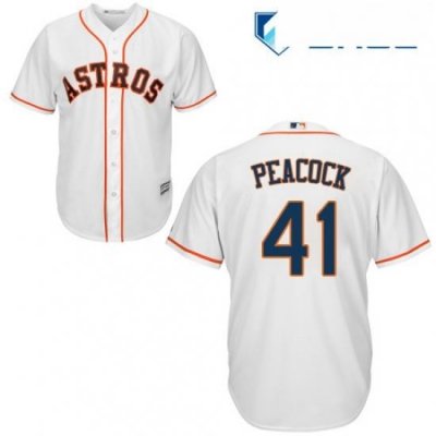 Youth Majestic Houston Astros 41 Brad Peacock Replica White Home Cool Base MLB Jersey