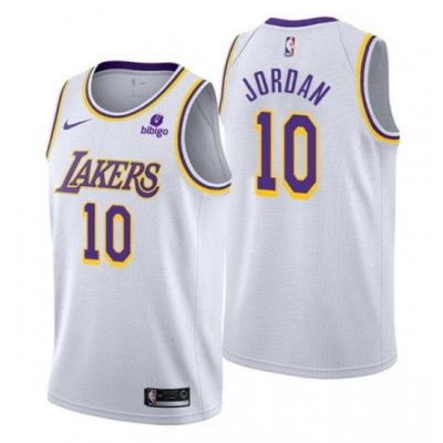 Men Los Angeles Lakers 10 Deandre Jordan White Stitched Jersey