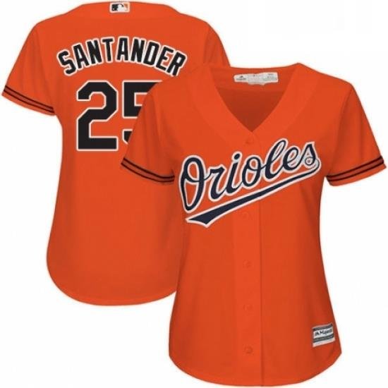 Womens Majestic Baltimore Orioles 25 Anthony Santander Replica Orange Alternate Cool Base MLB Jersey