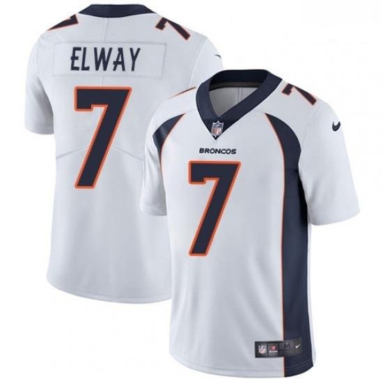 Men Nike Denver Broncos 7 John ElWay White Vapor Untouchable Limited Player NFL Jersey