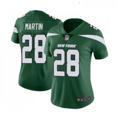 Womens New York Jets 28 Curtis Martin Green Team Color Vapor Untouchable Limited Player Football Jersey