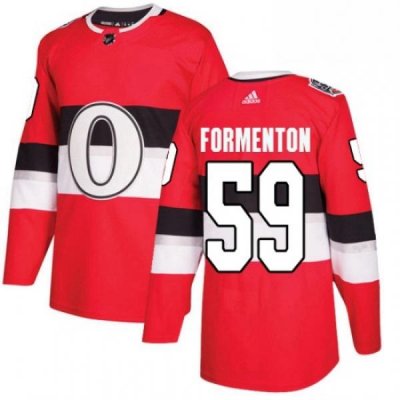 Mens Adidas Ottawa Senators 59 Alex Formenton Authentic Red 2017 100 Classic NHL Jersey